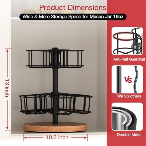 AF Onto 2-Tier Rotating Mason Jar Rack