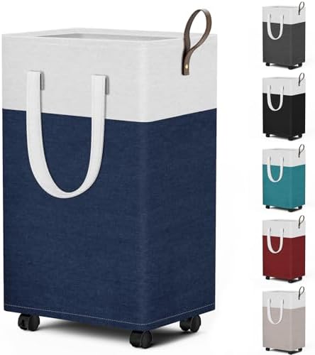 Durable Space-Saving Rolling Laundry Basket with Wheels