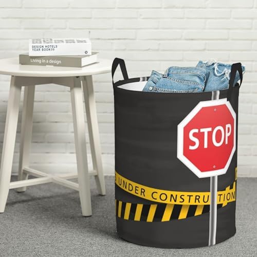 aHaBiKas Smart Collapsible Laundry Basket Organizer withWarning Strip Labels