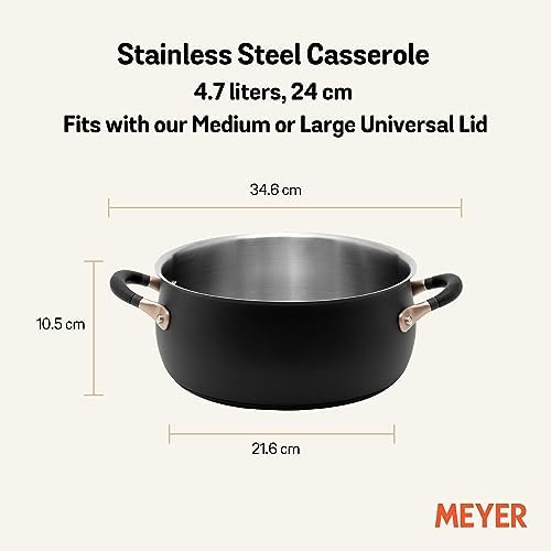 Meyer 5 qt Stainless Steel Dutch Oven Sleek Matte Black Design
