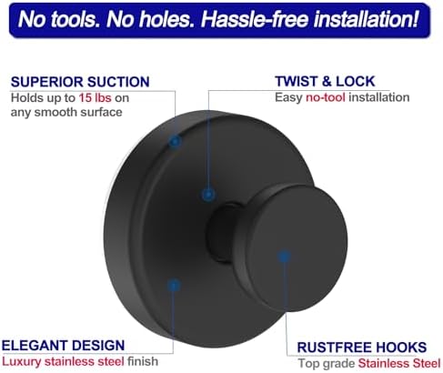 suction cup hooks for bathroom window glass Bowntik 2-packs