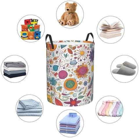 Feathered DreamsLaundry Basket on White Oxford Cloth