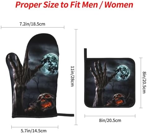 Zombie Hand Dark Halloween Oven Mitts and Pot Holders