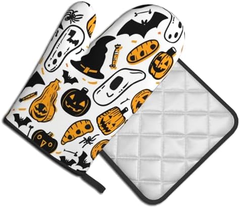 Halloween Oven Mitts Pot Holders Set