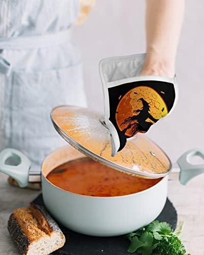 Halloween Trick or Treat Pot Holder Set - Witchy Heat-Resistant Kitchen Pots