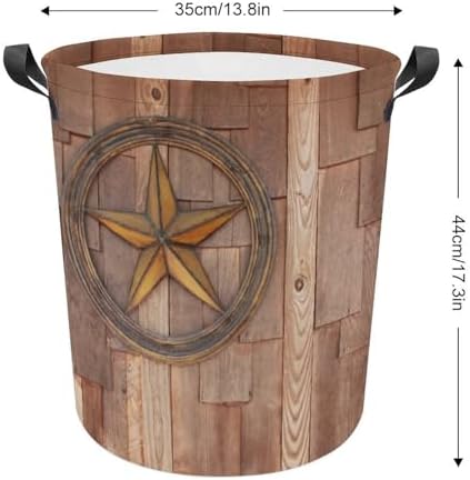 Star on Wood Wall Laundry Hamper Collapsible Storage Basket Home Kitchen Organization
