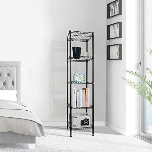 GIOTORENT 5 Tier Metal Standing Shelf Unit Black