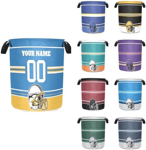 Personalized Football Style Baby Clothes Hamper with Name Number