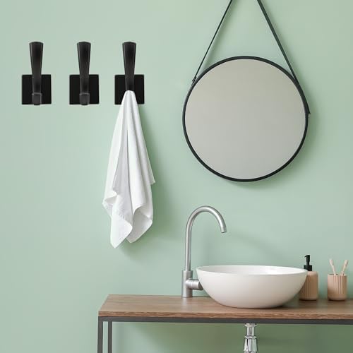 TOFIIGREM 3 PACK BLACK TOWEL HOOKS STURDYB Kind