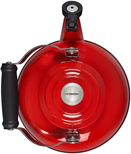 Delightful Quencher Le Creusage Enamel On Steel Whistling Tea Kettle 17 qt Cerise
