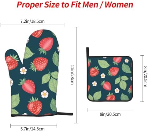 Durable Heat-Resistant Oven Mitts Set for Kitchen and Grill Use