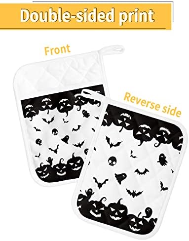 Halloween Pumpkin Bats Potholders Set of 5 Heat-Resistant Kitchen Accessories