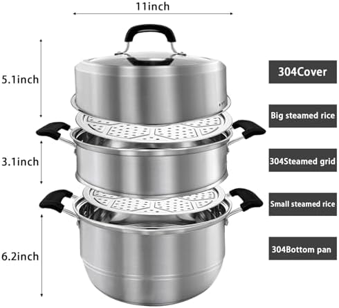 Convenient 11-Inch Steamer Pot for Kitchen Use