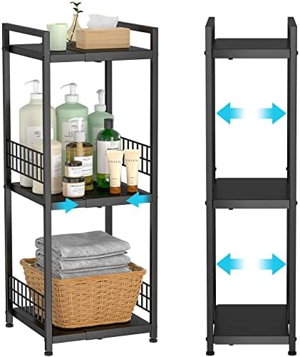 3-Tier Expandable Metal Shelves for Bathroom Kitchen and Laundry Organization