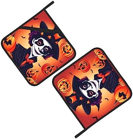 Happy Halloween 2-Piece Heat-Resistant Pot Holder Set Non-Slip Kitchen Pric