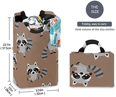 MOYYO Foldable Raccoon Laundry Basket with Handles