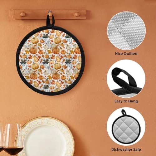 Kuiaobaty Pumpkin Potholders with Pockets Halloween Hot Pads