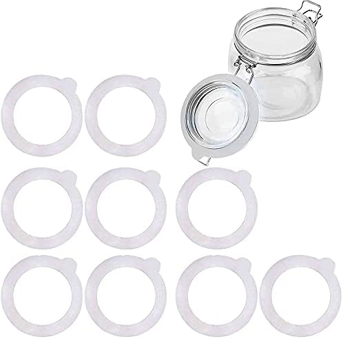 Silicone Replacement Gasket for Mason Jar Lids Leak-Proof 10pcs White Seals