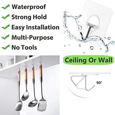 Strong adhesive hooks for home and outdoor use