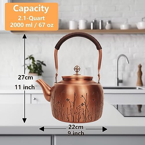 Handmade Copper Kettle for Stove
