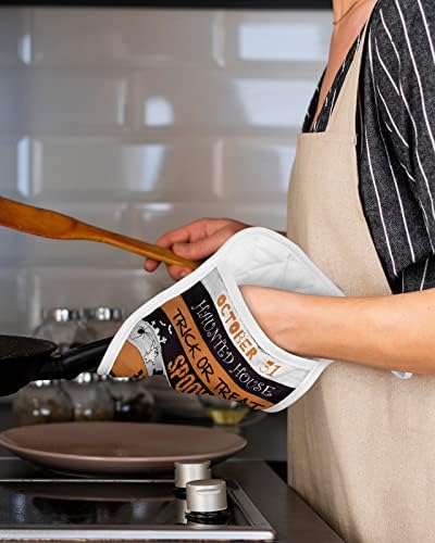 Halloween Black Yellow Pot Holders Set of 5