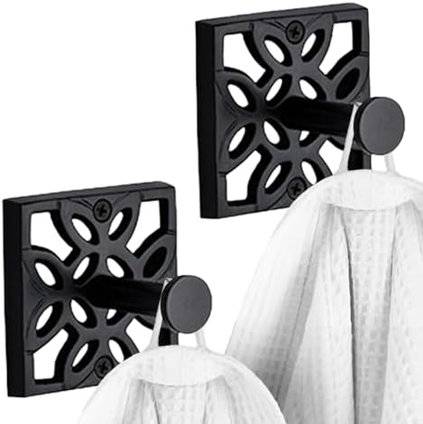 Black wall-mounted towel robe hook Rustproof Durable