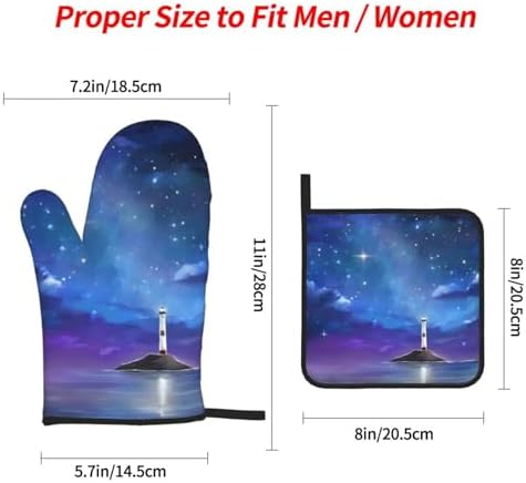 Northern Lights Oven Mitts Pot Holders Heat-Resistant and Durable Cooking Essentials