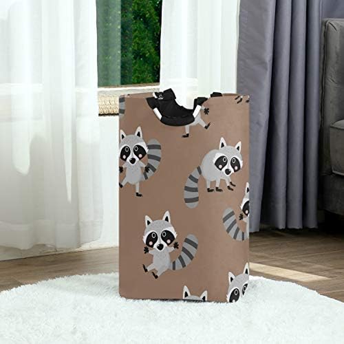 MOYYO Foldable Raccoon Laundry Basket with Handles