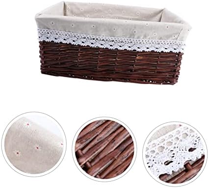 Wicker and Fabric Storage Basket