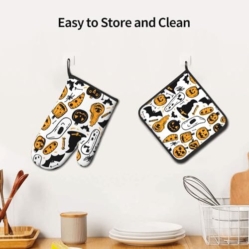 Halloween Oven Mitts Pot Holders Set
