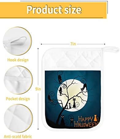 Happy Halloween 5PCS Pot Holders with Pockets
