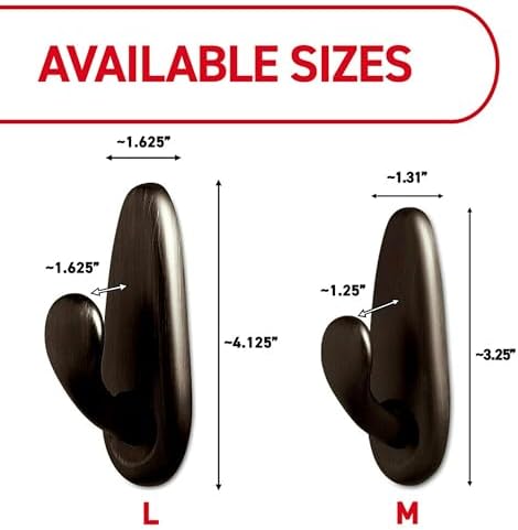 Command Style 5lb Large Brushed Nickel Metal Hooks