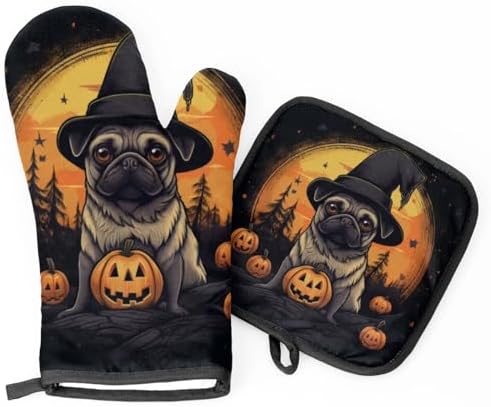 Halloween-Friendly Kitchen Mitts Pot Holders Set