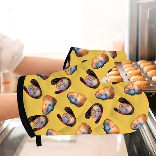 Personalized Oven Mitts Set Heat-Resistant and Durable for Cooking and BBQ