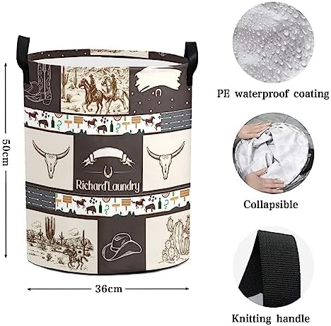 Personalized Cowboy Storage Basket for Home Kitchen