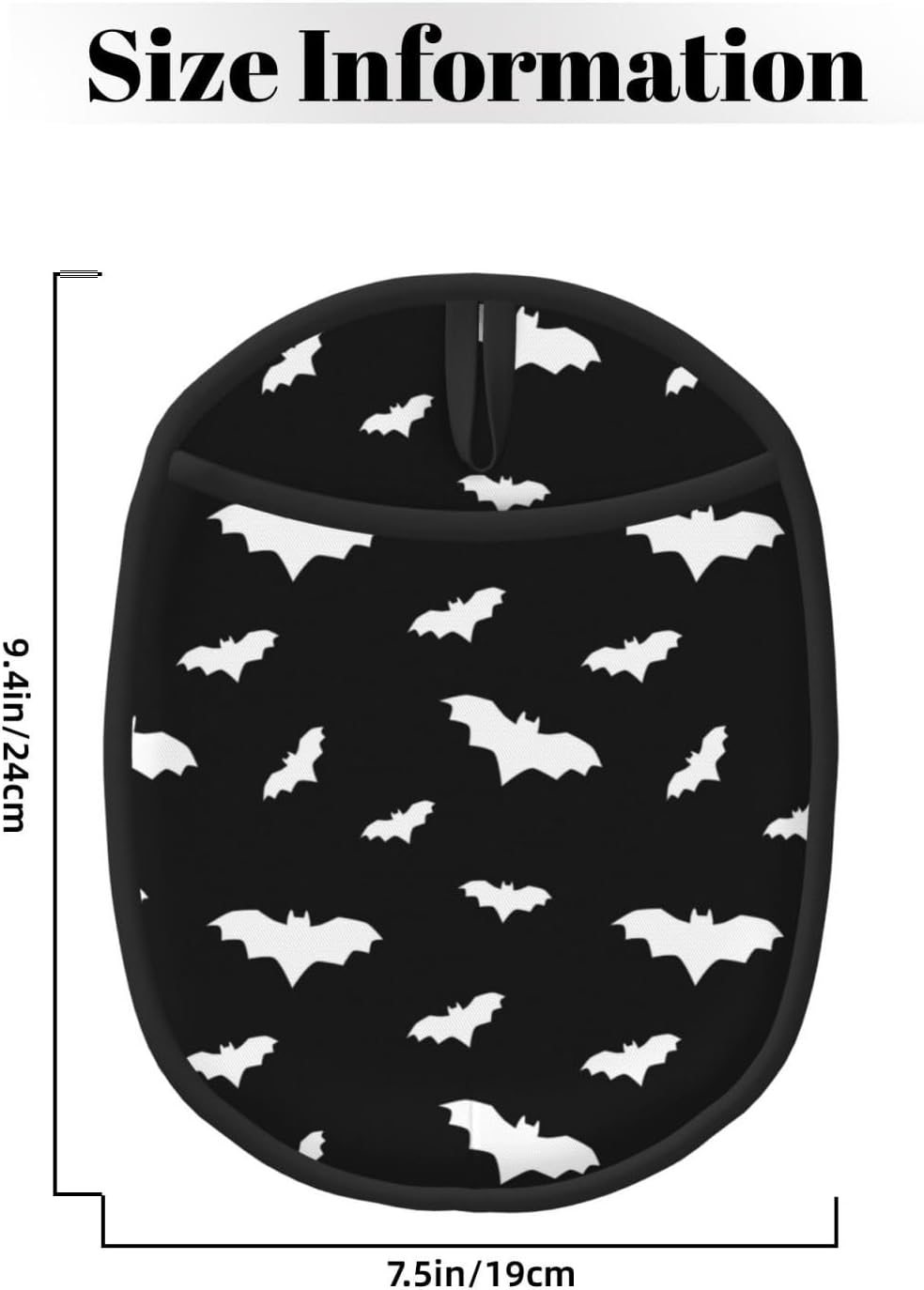 Silicone Oven Mitts with Pocket - Halloween Bat Design