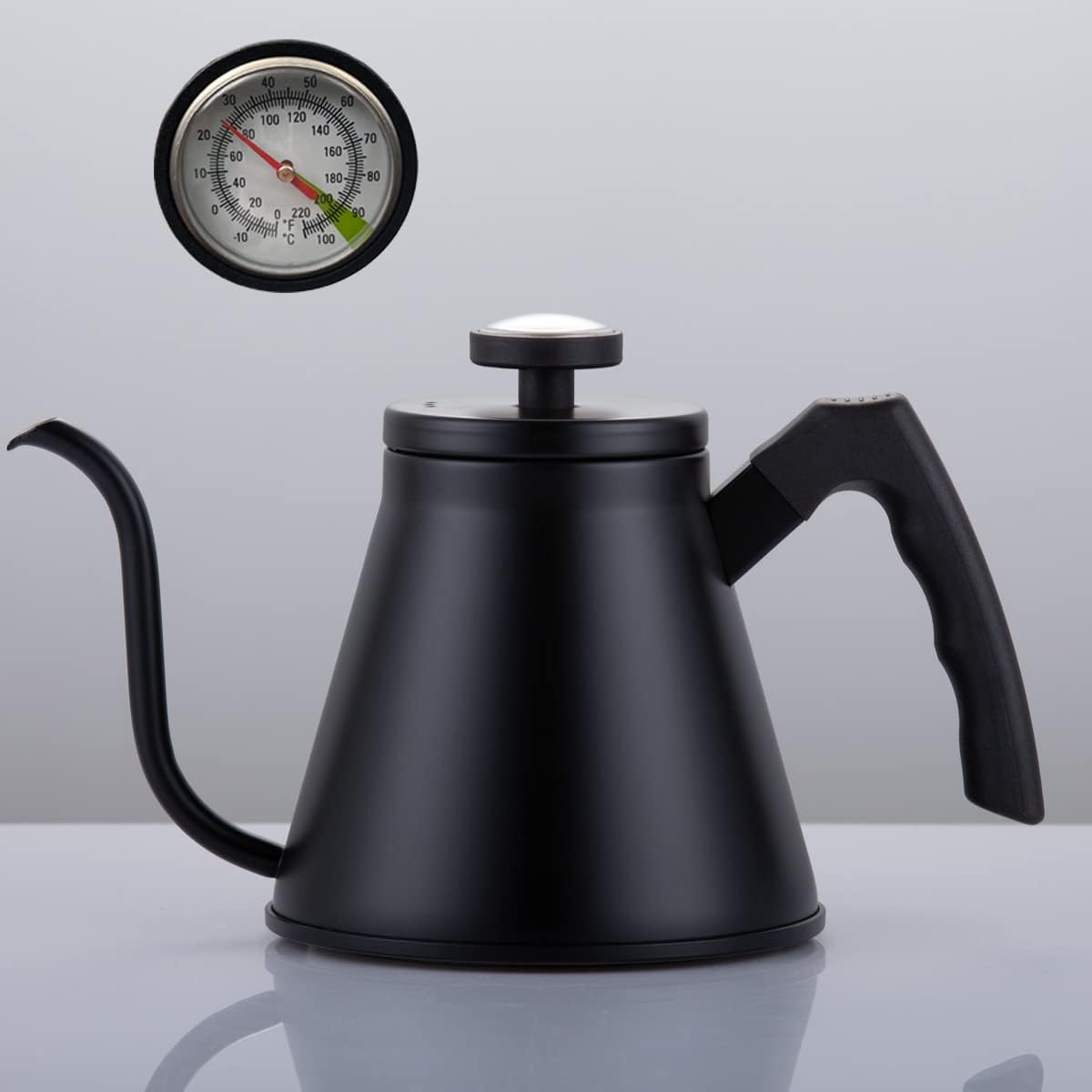 Sturdy Black Stainless Steel Gooseneck Coffee Kettle