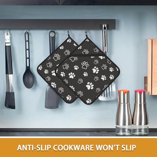 Cute Cat Dog Paw Pot Holder Set for Kitchen BBQ