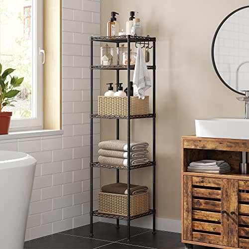 Stylish 5-Tier Bathroom Shelf for Small Spaces