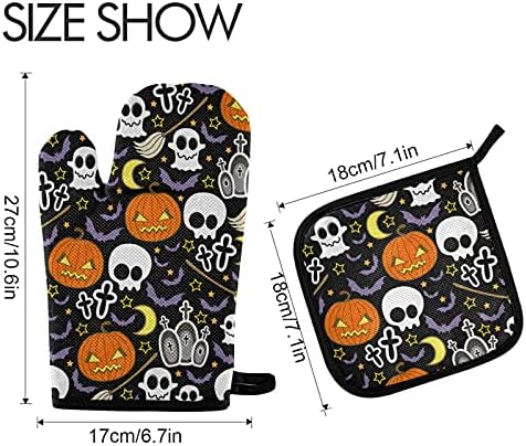 Aflyko Halloween Oven Mitt Set Heat-Resistant Stylish