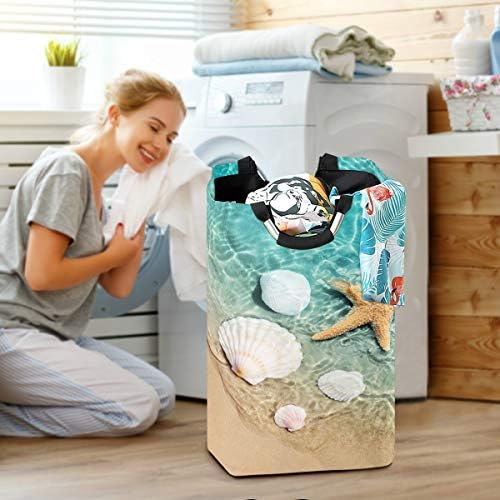 Exnundod Starfish Summer Beach Laundry Hamper