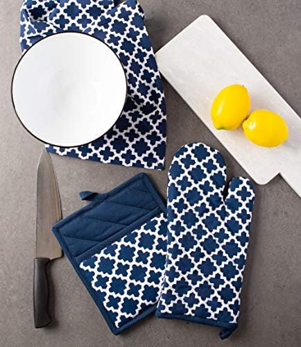 DII Lattice Oven Mitt Potholder Set 2 Piece