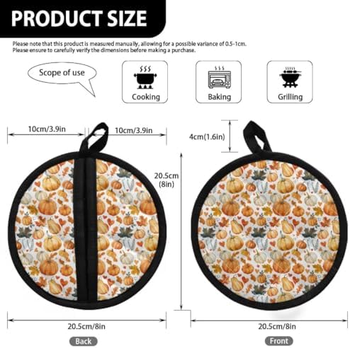 Kuiaobaty Pumpkin Potholders with Pockets Halloween Hot Pads