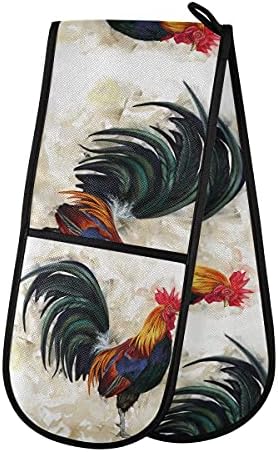 Rooster Oven Mitts - Durable Design
