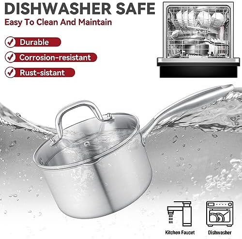 15 Quart Stainless Steel Saucepan with Steamer Basket