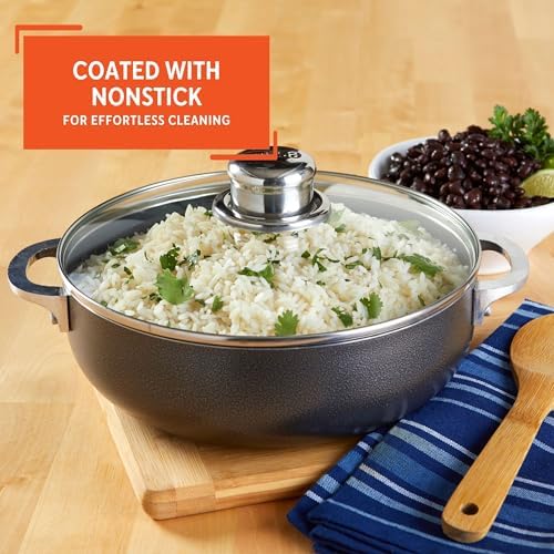 IMUSA 32Qt Nonstick Charcoal Dutch Oven with Glass Lid
