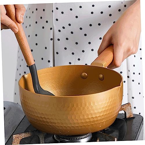 Japanese Style Non Stick Milk Pan With Gold Hammered Handle