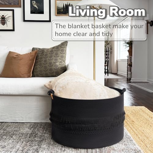 CherryNow - Premier Extra Large Black Laundry Basket