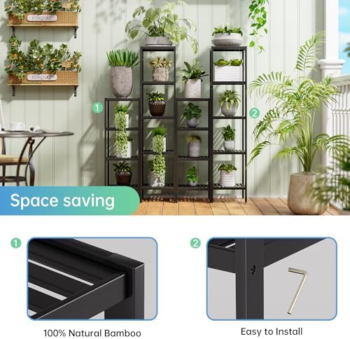 SMIBUY Bamboo Storage Shelf