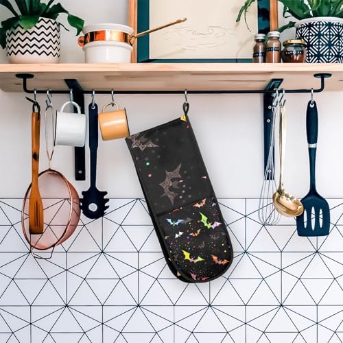 Halloween Geometric Bats Oven Mitt Doubles